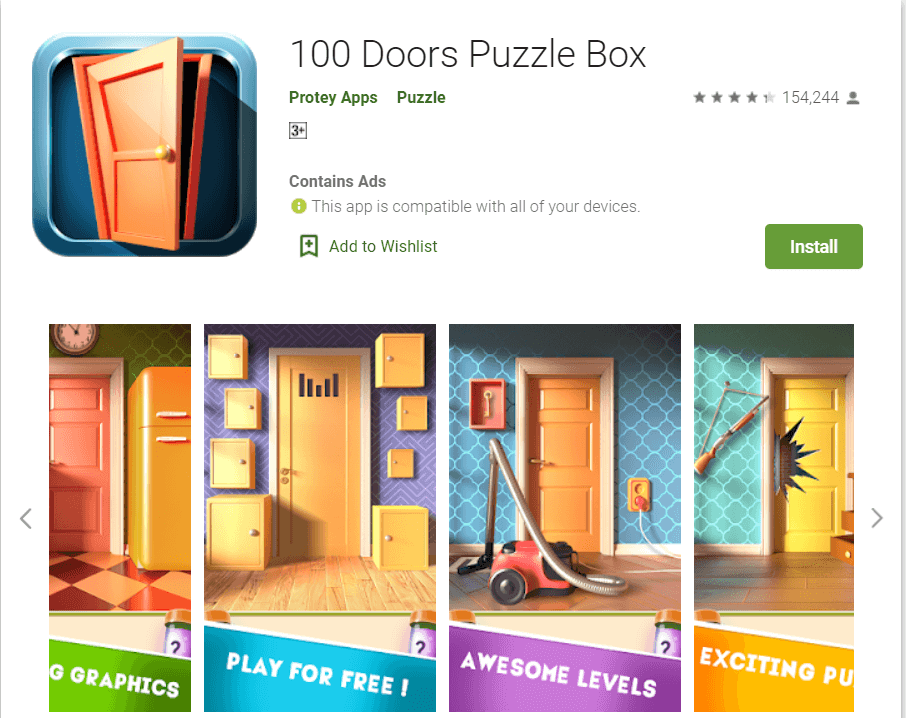 100 Doors Puzzle Box