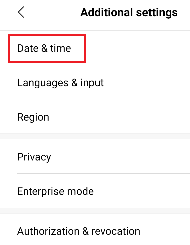 Tap on Date and Time Option.