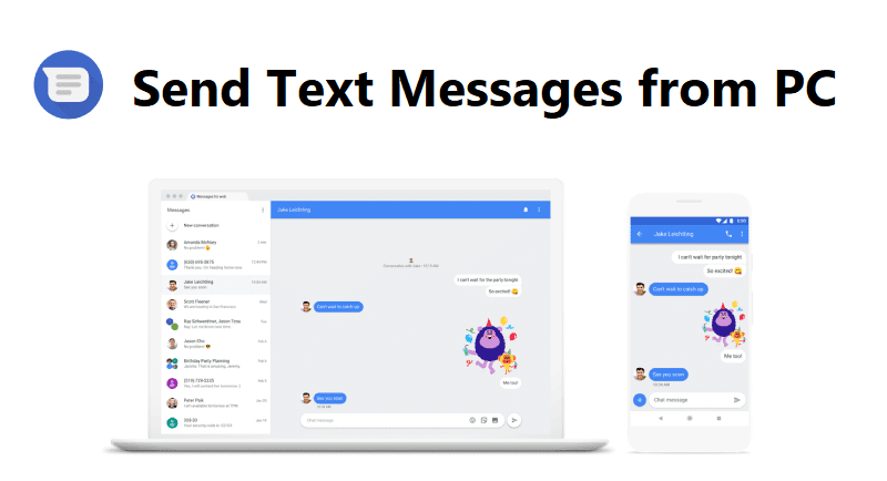 Envie mensagens de texto do PC usando um telefone Android
