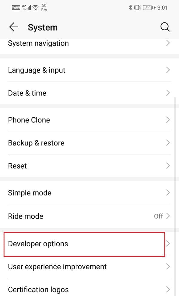 Click on the Developer | Fix Low Bluetooth Volume on Android
