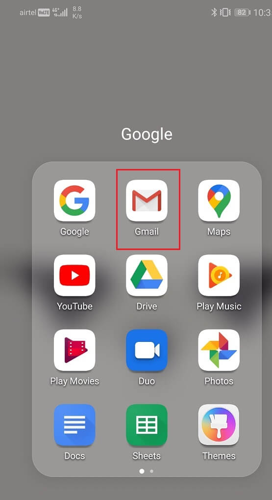 Open the Gmail app on your smartphone