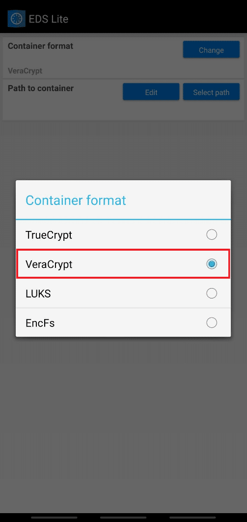 select VeraCrypt