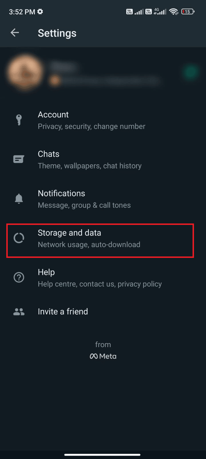 tap Storage and data. Fix WhatsApp Keeps Crashing on Android