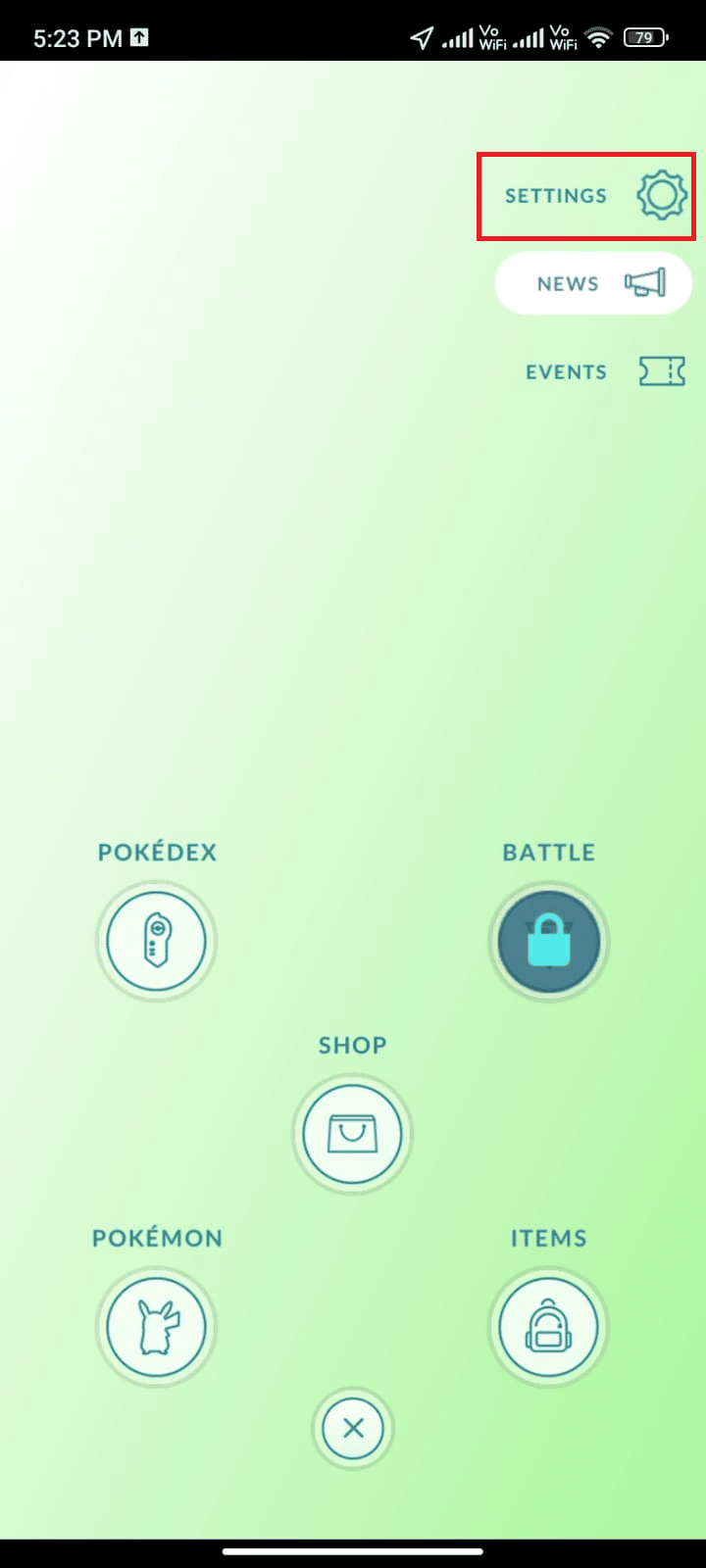 tap Settings. Fix Pokémon Go Error 26