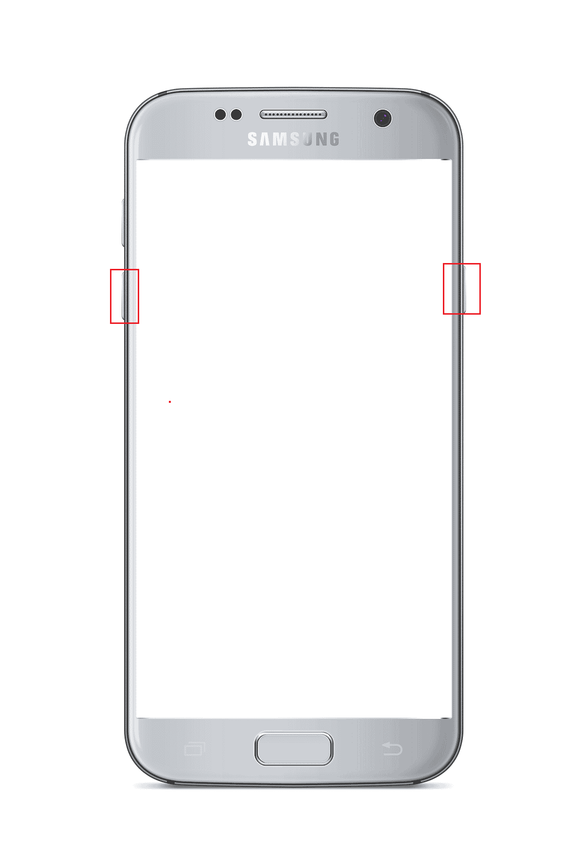 presione el botón para bajar el volumen y el botón de encendido en el teléfono Samsung Android