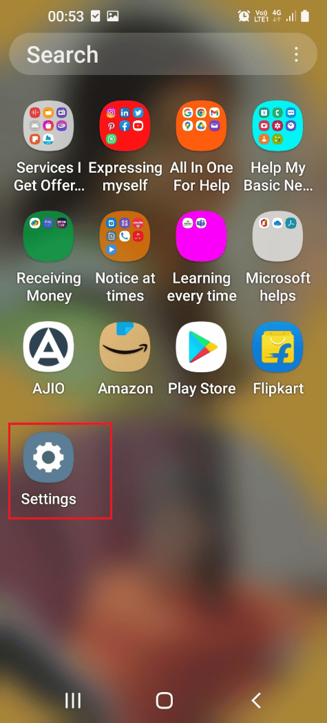 tap on the Settings app on the menu