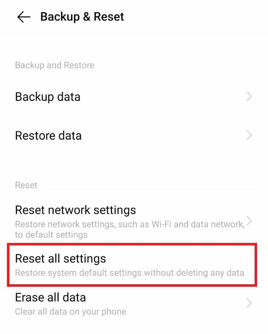 Tap on Reset all settings. Fix Waze Sound Not Working on Android