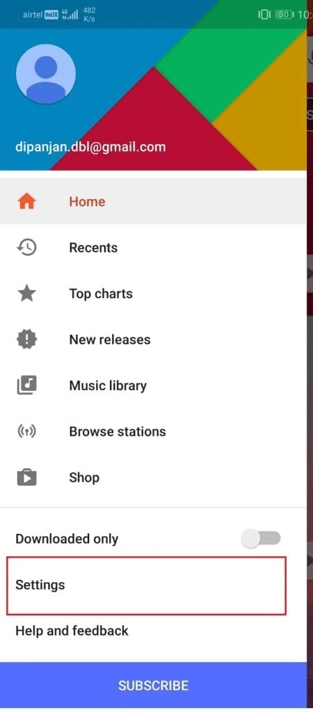 Tap on Settings. Fix Google Music Playback Error on Android