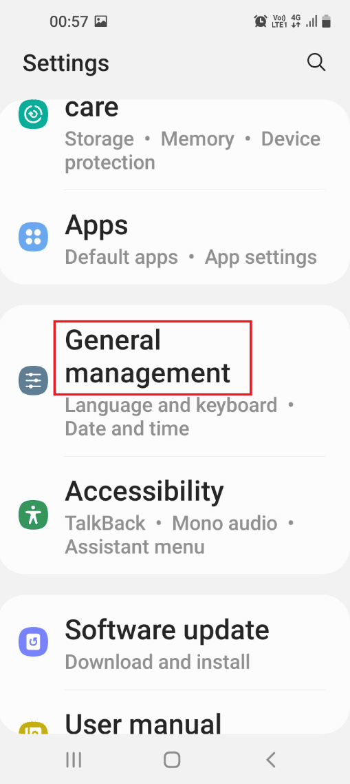 Tap on the General management tab. Fix Galaxy Note 5 SIM Card Error