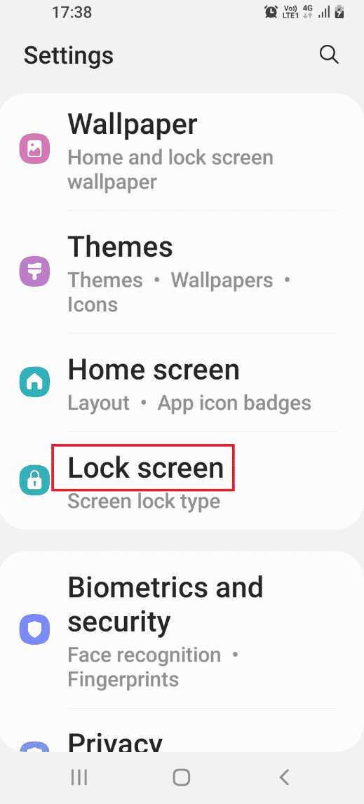 Tap on the Lock screen tab