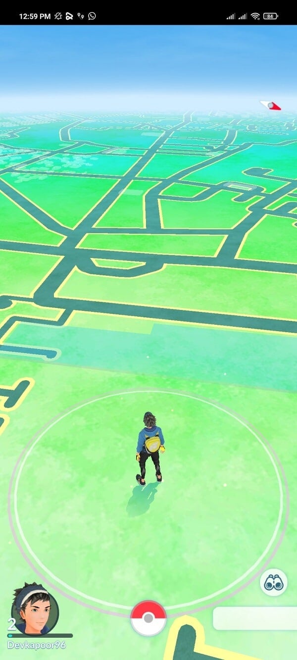 launch the Pokémon Go game and you will see that you are in a different location