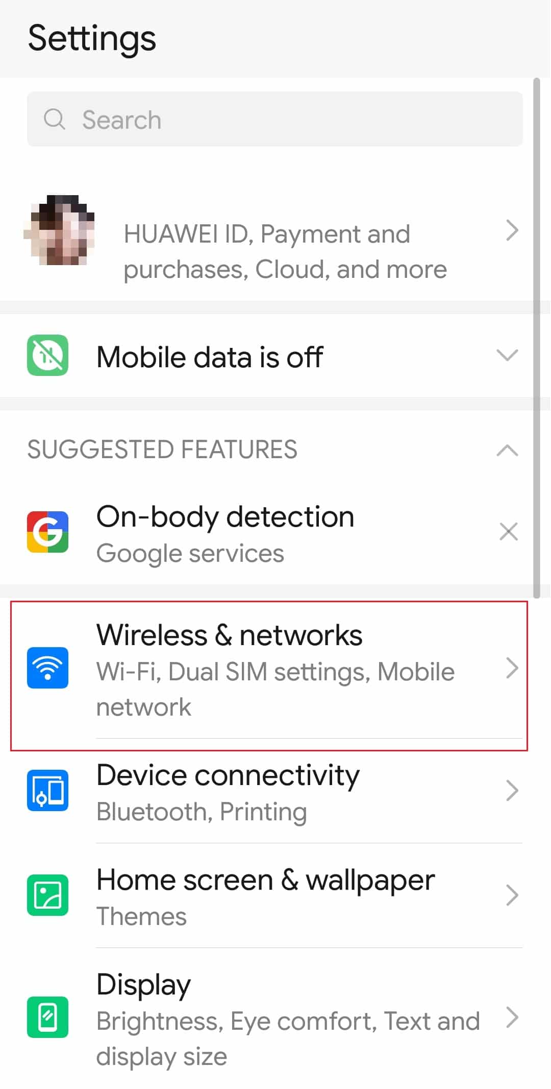 Wireless and networks settings. Fix Netflix Error 5.7 on Android