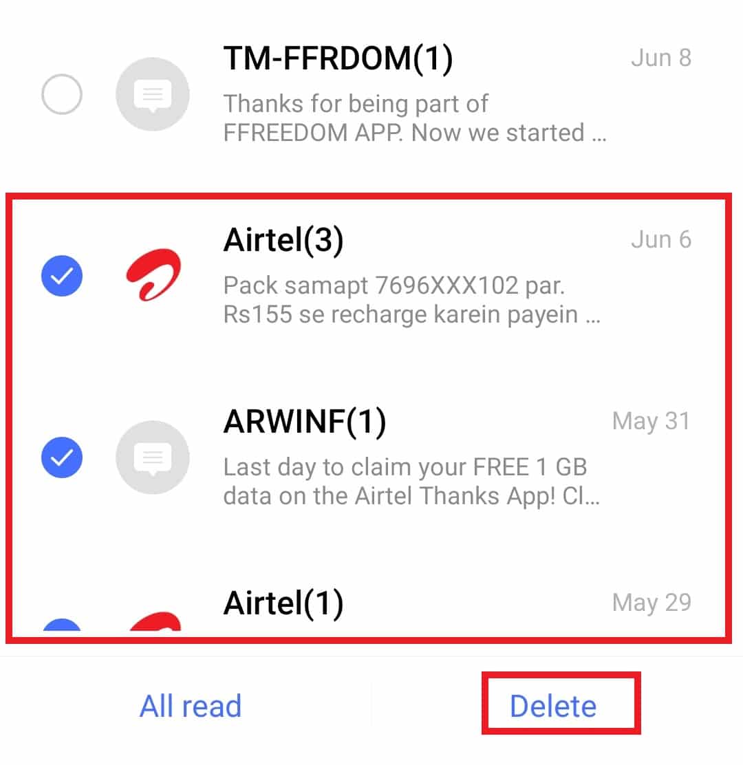 Tocca Elimina. 8 modi per risolvere il download bloccato dei messaggi di testo Android