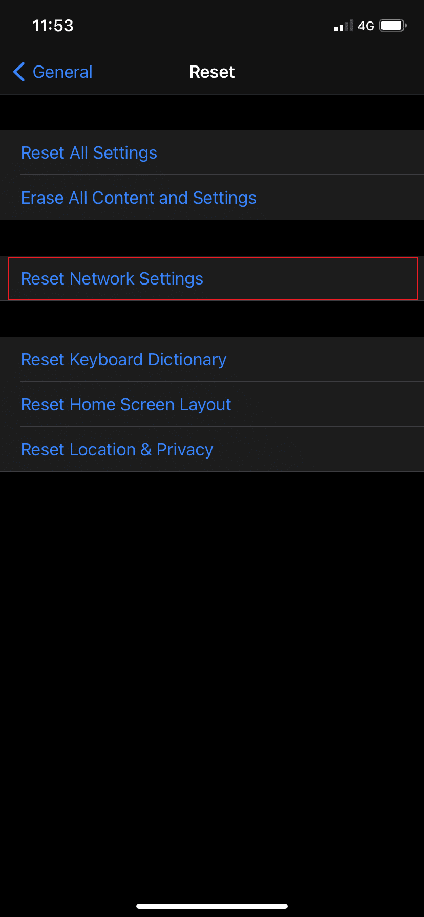 Select Reset network settings. Fix Apple CarPlay not working