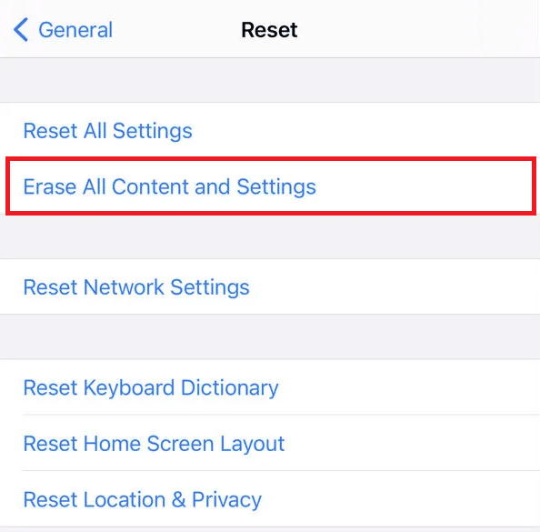 Tap on Erase All Content and Settings. Fix iMessage Needs To Be Enabled To Send This Message