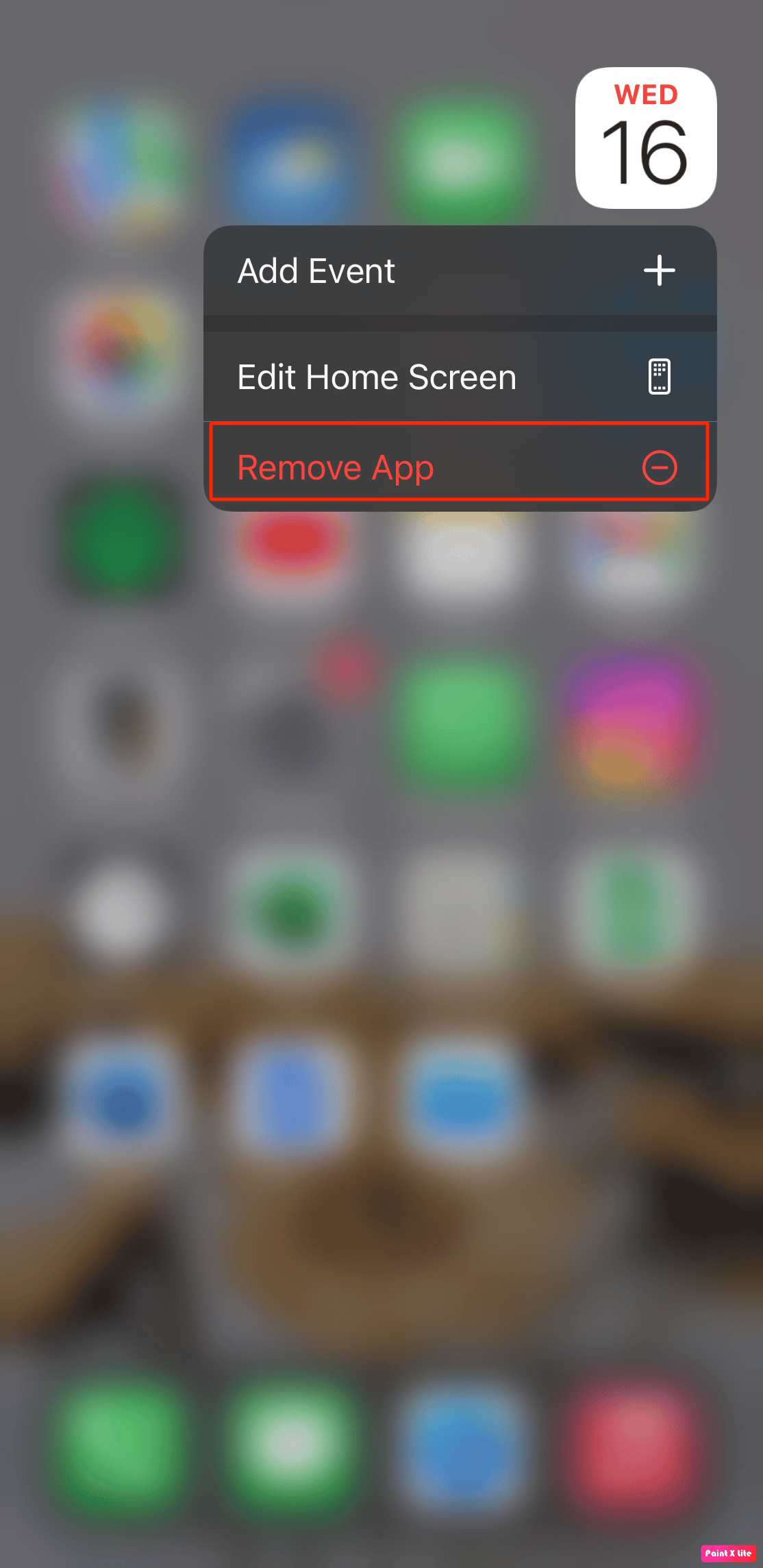 tap on remove app. Fix iPhone Calendar Invitation Cannot be Sent Error
