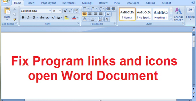 Fix Program links and icons open Word Document - [Best Solution]