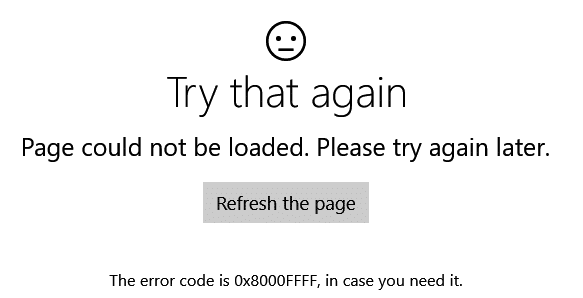 Windows Store-feilkode 0x8000ffff [LØST]