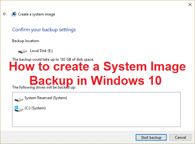 How to create a System Image Backup