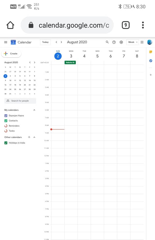 Able to use all the features and services of Google Calendar