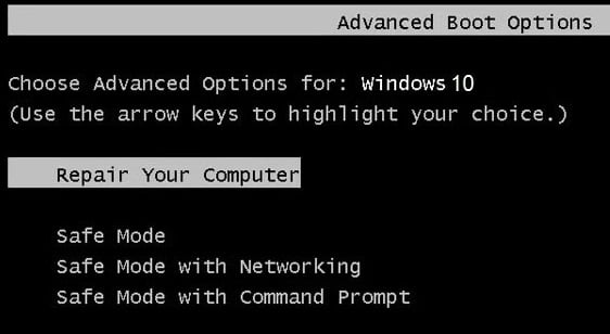 How to enable legacy advanced boot option in Windows 10