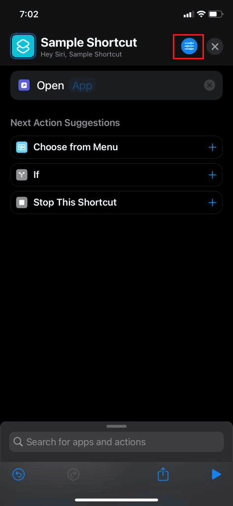 After choosing the app, tap on the Modify option
