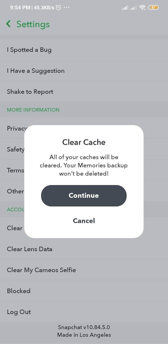 All of your caches will be cleared