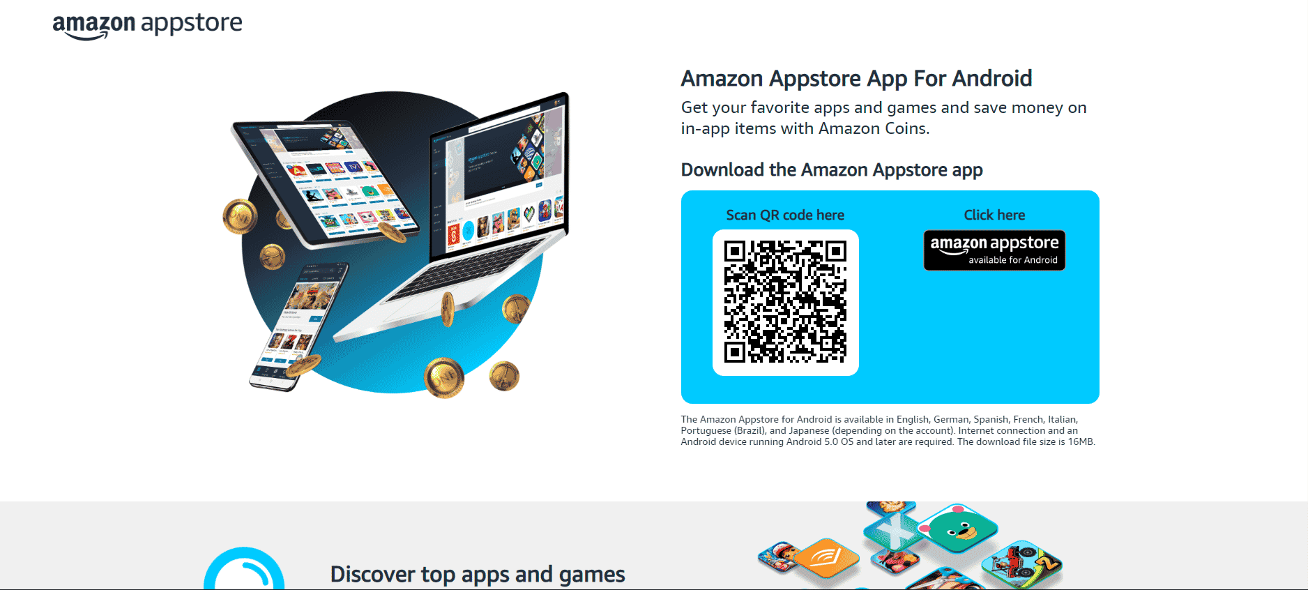 Amazon appstore download page