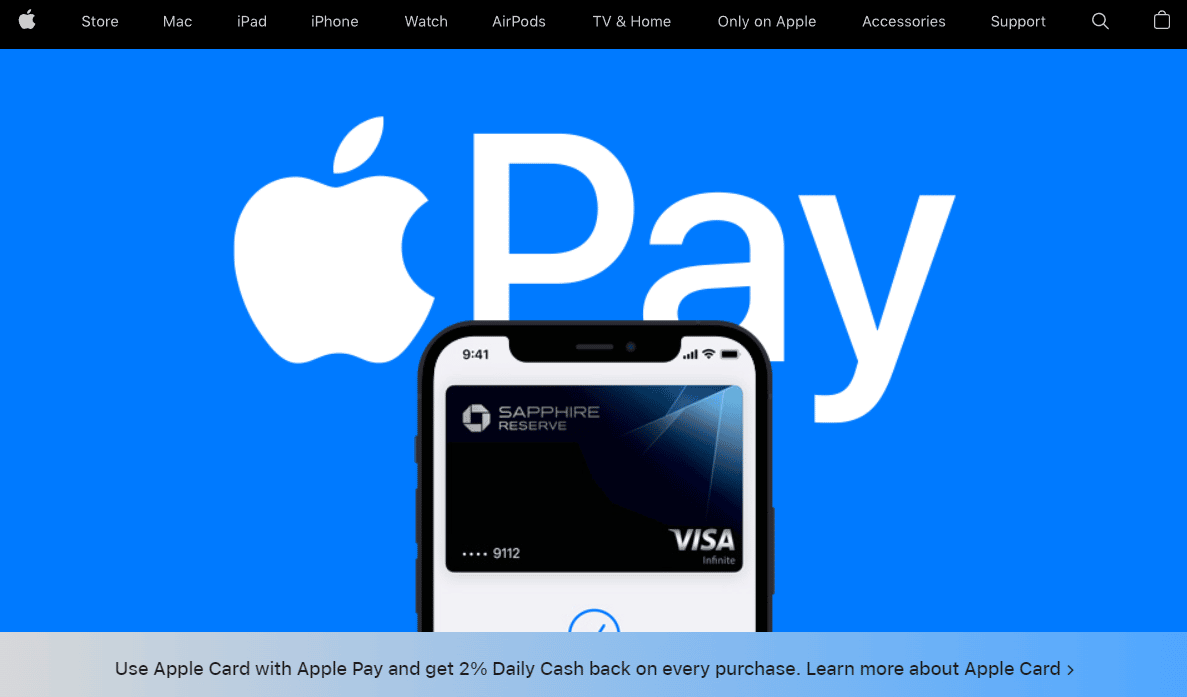صفحه رسمی Apple Pay