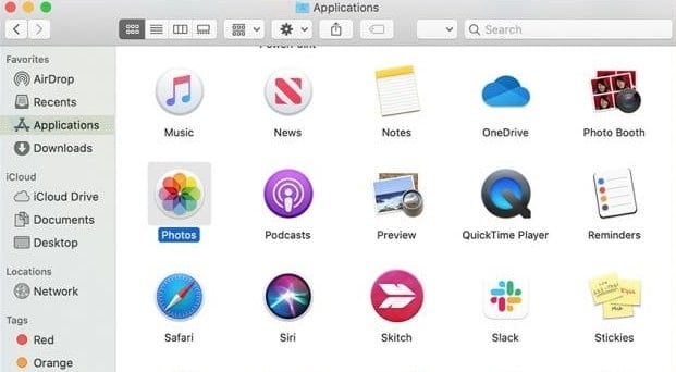 Alkalmazások a Finder mac
