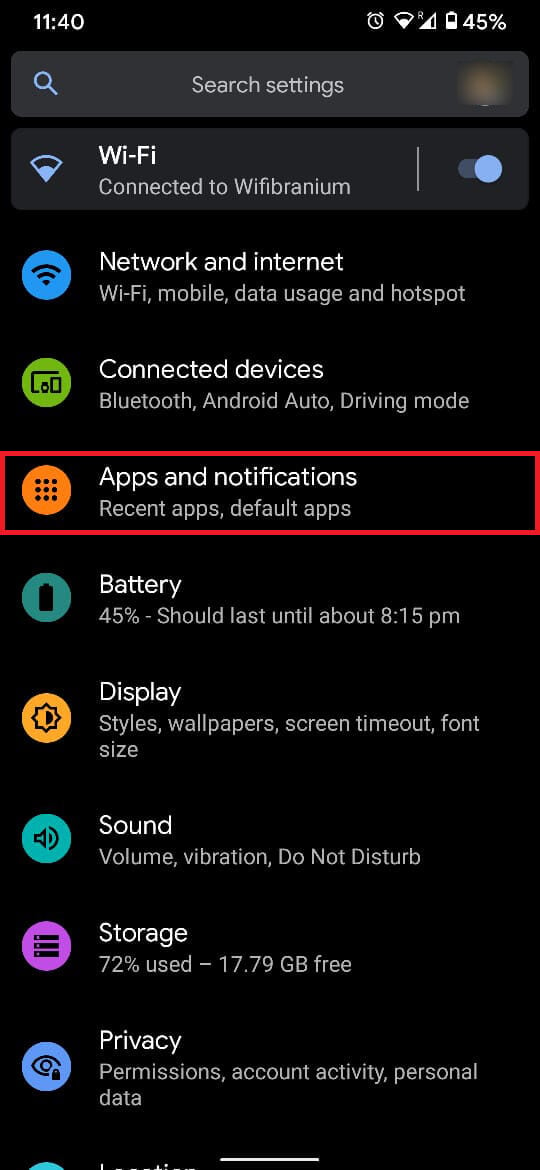 Apps and notifications