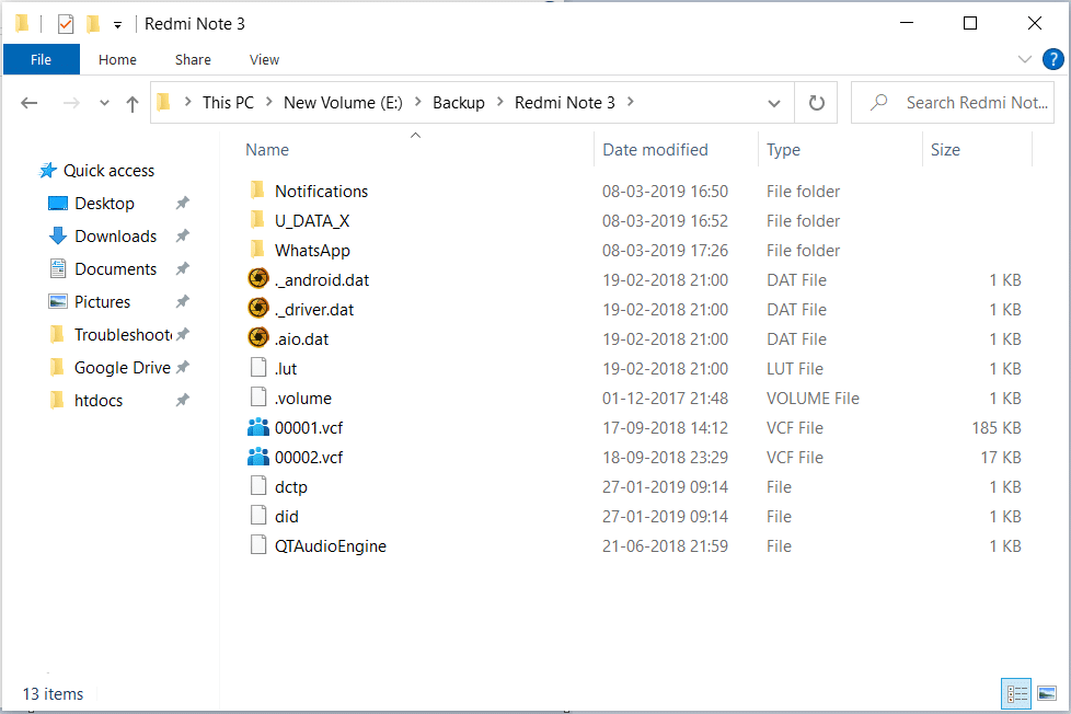 Backup Android files on Computer