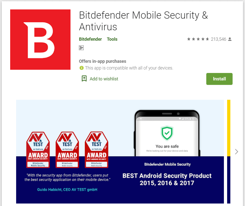„Bitdefender Mobile Security“