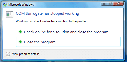 How to Fix COM Surrogate has stopped working