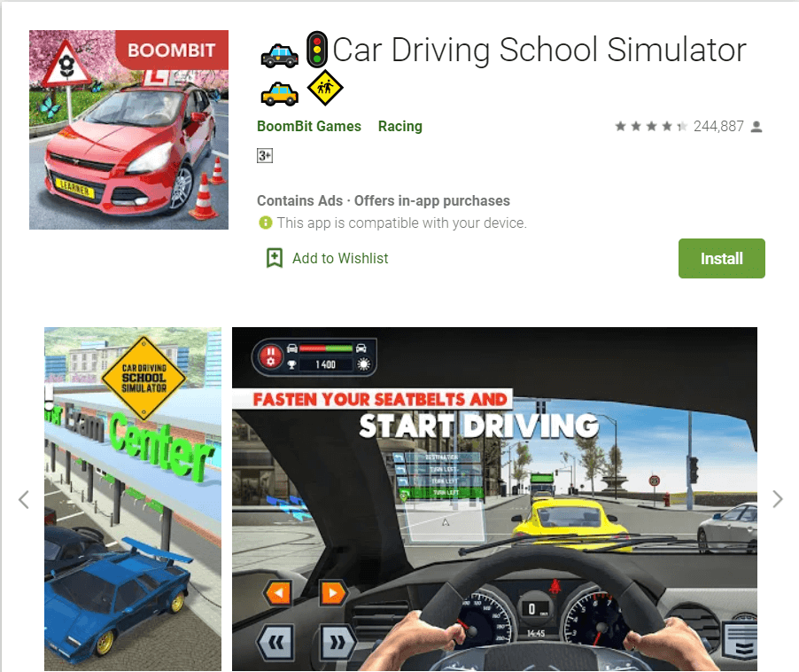 Simulador de escuela de conducción de automóviles