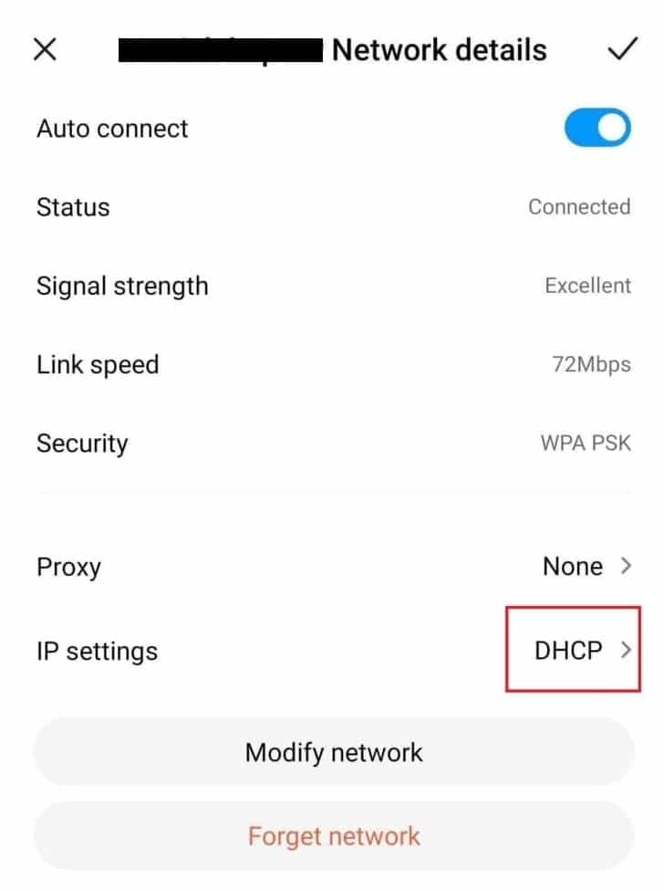 Change DHCP to Static Android wifi settings