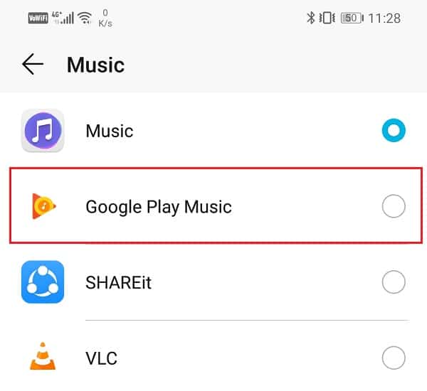 Choose Google Play Music