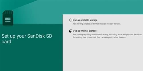 Choose the “Use as portable storage” option