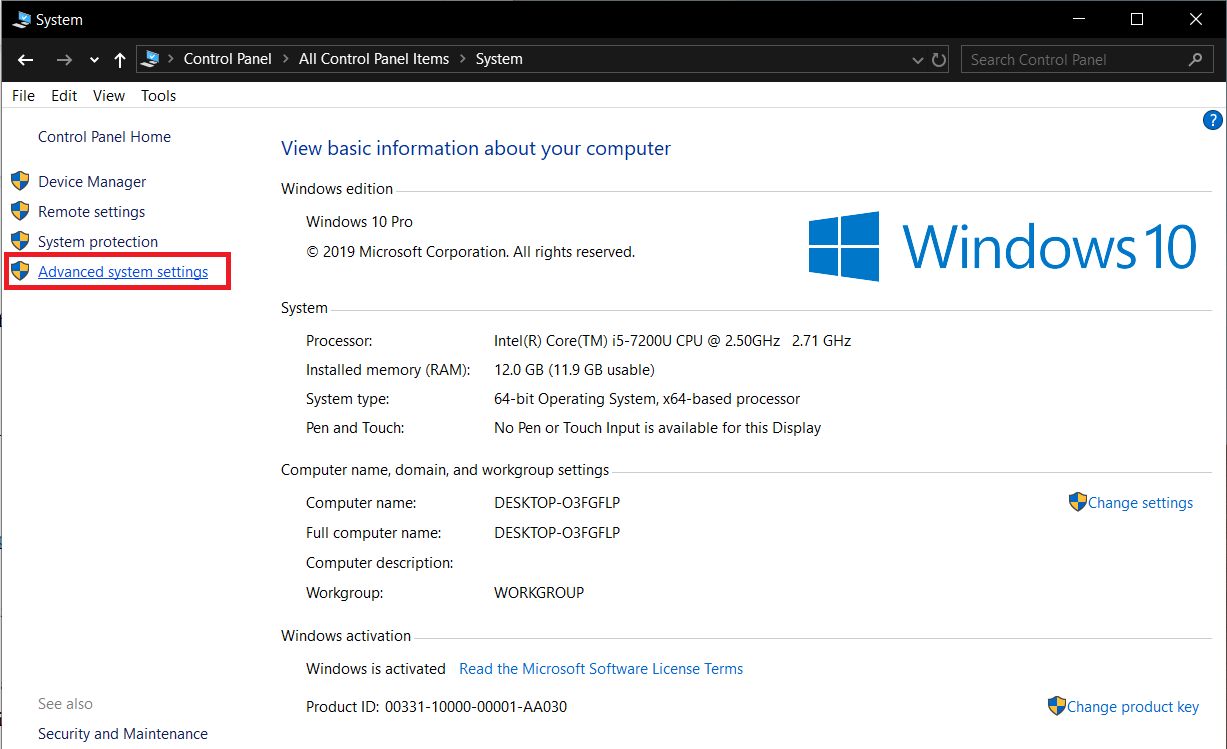 Advanced system settings. Advanced System settings Windows 10. VRAM как увеличить. Исключение dep Windows 10. Win 10 где Advanced System settings.