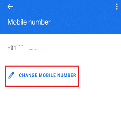 Click on Change Mobile Number option