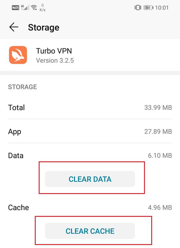 Click on Clear Cache and Clear Data button