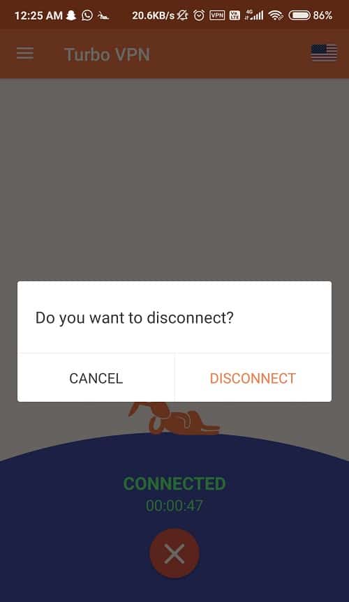Click on Disconnect VPN and you are good to go