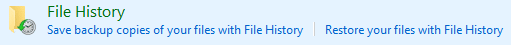 Click on File History under System and Security | Fix Reconnect your drive warning on Windows 10