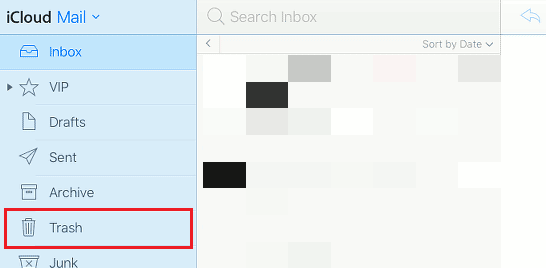 Click on Mail - Trash from the left pane