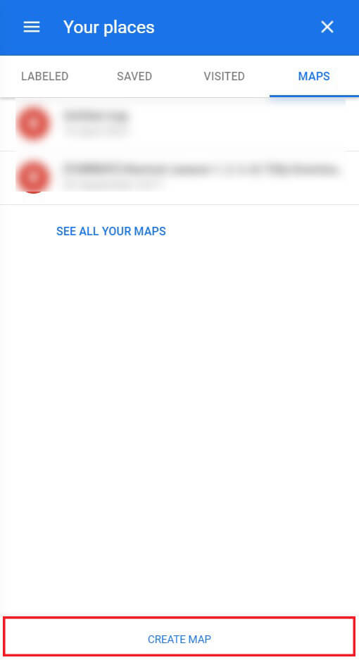 Fare clic su crea nuova mappa | Come inserire un segnaposto su Google Maps (mobile e desktop)