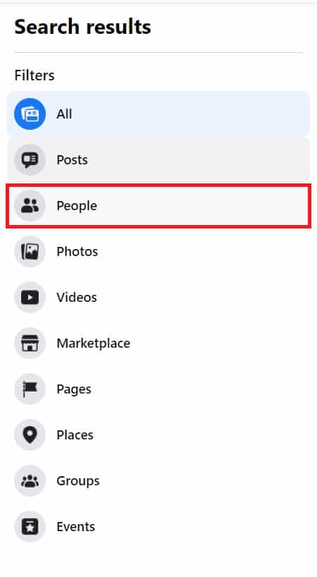 Click on People | How to Do an Advanced Search on Facebook