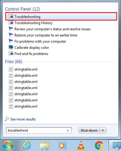 Fare clic su Risoluzione dei problemi per avviare il programma | Correggi gli aggiornamenti di Windows 7 che non vengono scaricati