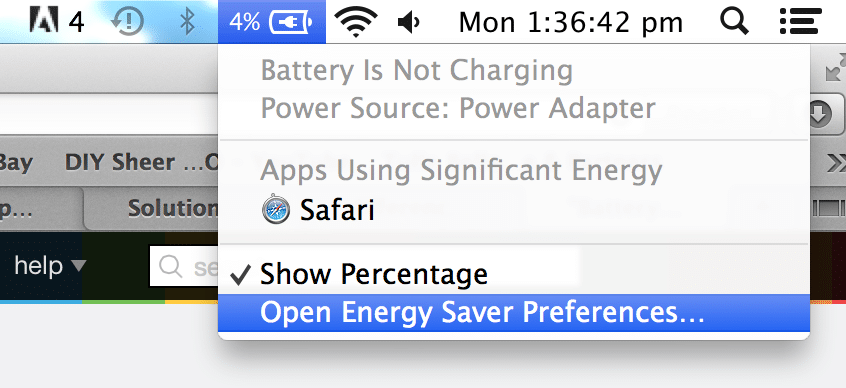 Click on the Battery icon while your machine is plugged in | Fix MacBook not charging when plugged in