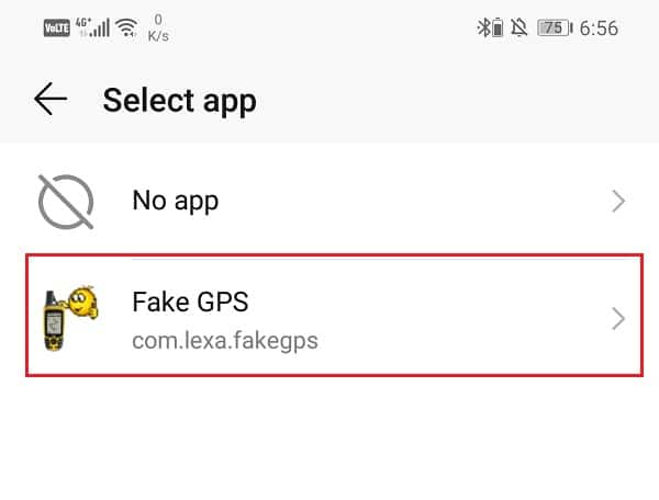 Click on the Fake GPS icon and it will be set as a mock location app