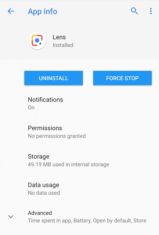 Click on the Uninstall button under the App name in order to remove it | Remove Android Viruses Without a Factory Reset